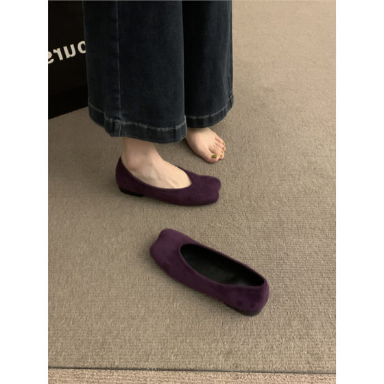 Flat Joker Retro Beans Shoes Women's Shoes 2025 New Spring Autumn Winter Red Slip-on Milk Shoes