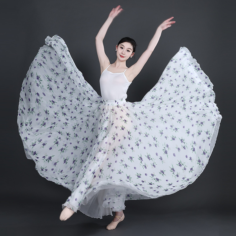 Classical Dance Clothing, Daily Wearable Large Skirt, Dance Skirt, Printed Skirt