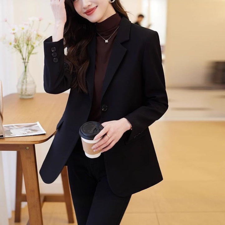 高级感西装外套女春秋季新款休闲气质洋气百搭开叉小西服上衣外套|undefined