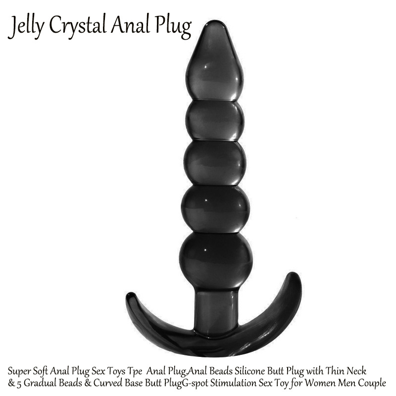 TPE Five-Bead Anal Beads Plug, Purple Jelly Strip for Anal Training — detail image 5