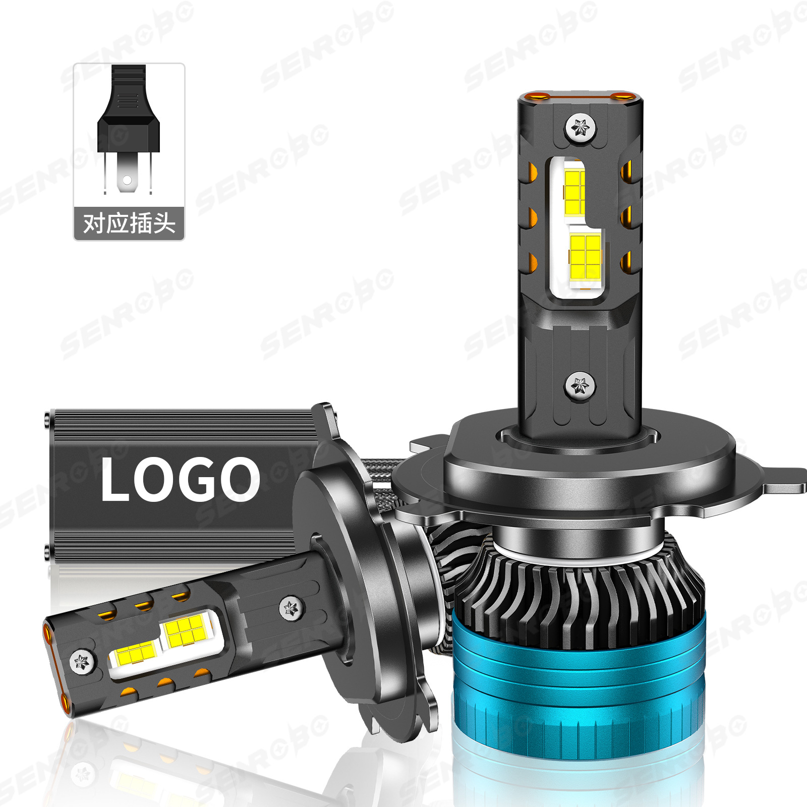 SENROBO transfronterizo doble tubo de cobre condujo faro 110W de alta potencia condujo lámpara de automóvil lámpara de modificación