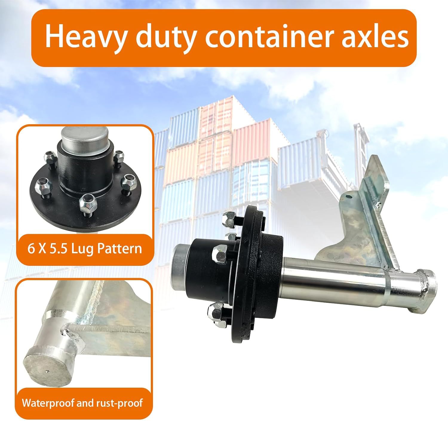 Rueda para transporte de contenedores, kit de ruedas de 6 pernos para contenedores de transporte, accesorios para contenedores de transporte image 5