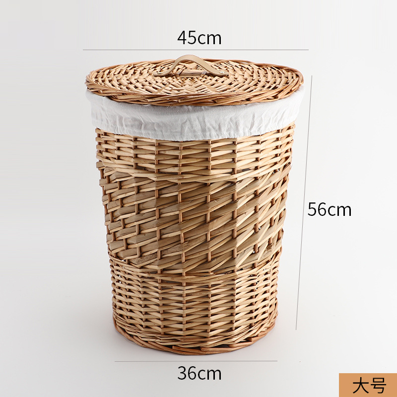 Cesta de ropa sucia de tela de caña grande cubierta de tela de tela de mano casa de alojamiento de hotel baño de cestas de ropa sucia