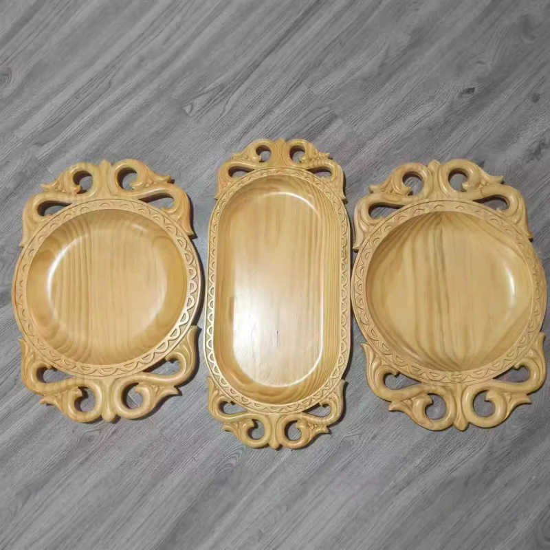 Solid Wood Baking Tray, Xinjiang Roasted Whole Lamb Dinner Plate, Mongolian Tableware Tray Set, Ethnic Style Fruit Plate, Wooden Solid Wood Baking Tray, Xinjiang Roasted Whole Lamb Dinner Plate, Mongolian Tableware Tray Set, Ethnic Style Fruit Plate, Wooden