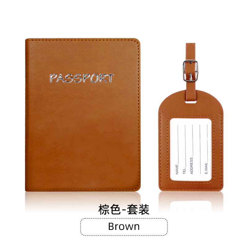 En stock pu cuero viajes negocios regalos pueden agregar logo pasaporte cubierta bolsa pasaporte titular cubierta protectora equipaje etiqueta traje