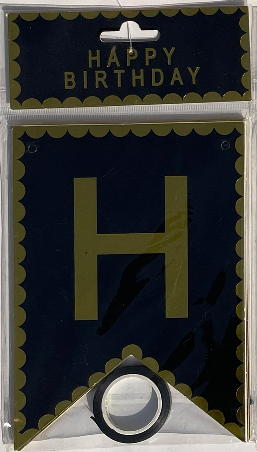 HAPPY BIRTHDAY fiesta de cumpleaños en inglés diseño diagonal de bandera de cola de mermaid letras banderas de color