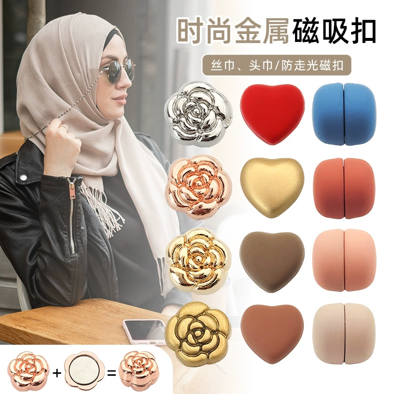 Новая магнитная брошь-камелия для шарфа, застежка-магнит для защиты от распахивания, для международной торговли.