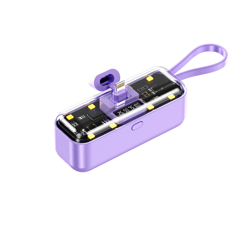 新しいパンクメカ透明かわいいペット内蔵ケーブルカプセル電源銀行クロスボーダーミニポータブルギフトモバイル電源|undefined