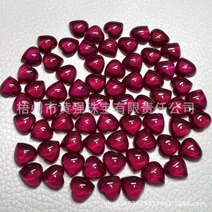 Artificial Ruby Arc Face Denier Round Heart-shaped Horse Eye Ringed Face Synthetic Ruby 5# Red Corundum Flat Base Plain Face