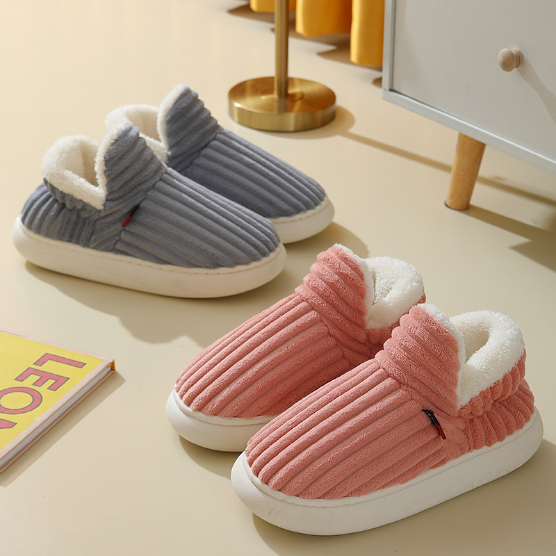 Dames Polaire Bout fermé Printemps Automne Extérieur Léger Antidérapant Maison Chaussures Pantoufles_voghion.com