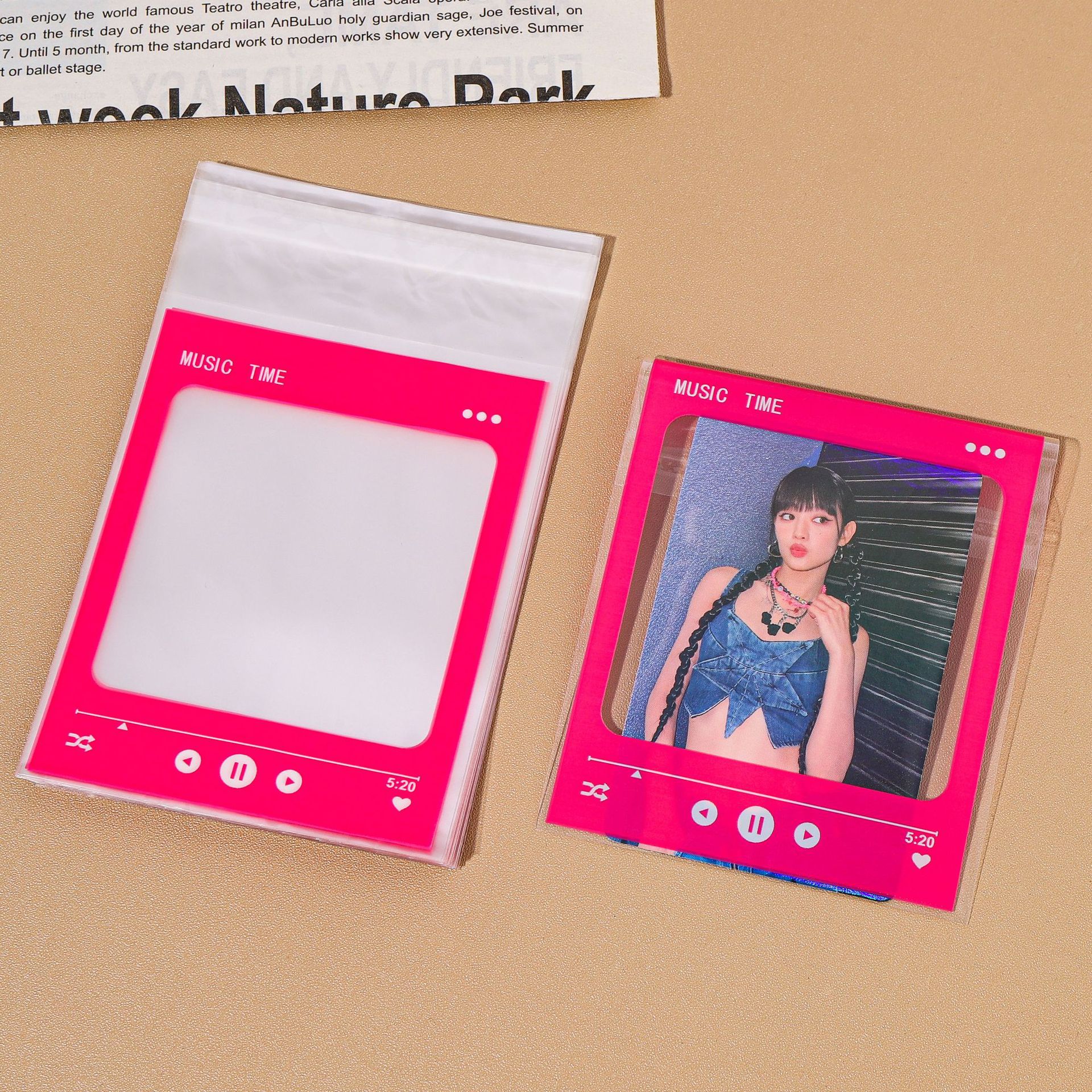 뮤직 인터페이스 로즈 컬러(50매 팩) 8*10+