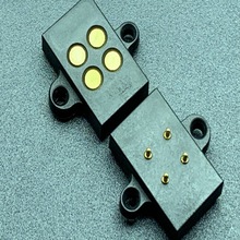 大电流方形4pin磁吸公母充电座 带螺丝定位孔板对板安装 磁吸底座