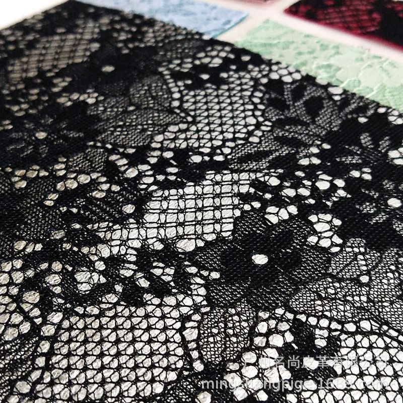 2023爆款蕾丝爆裂纹PU皮革布料化妆包笔袋小学生童鞋子书包手提包