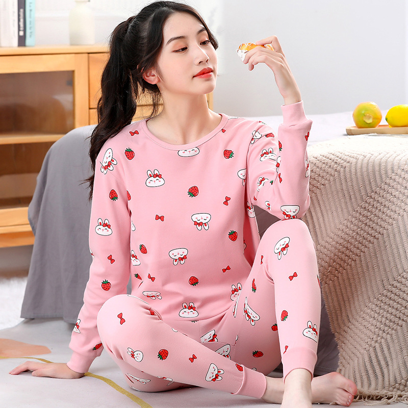 Bzj pantalones de otoño - conejo de fresa de cuello redondo