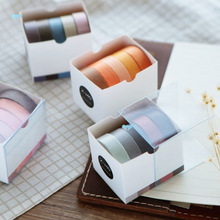 5Rolls/box Solid Color Washi Tape Set Decorative Masking Tap