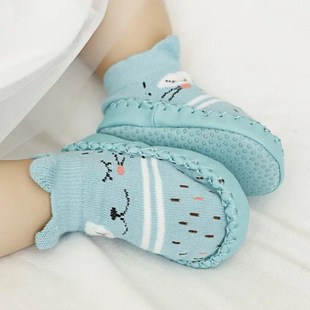 Baby Toddler Socks Spring & Fall New Bow Socks Cartoon Baby Shoes and Socks Soft Bottom Non-Slip Cotton Kidsren's Floor Socks