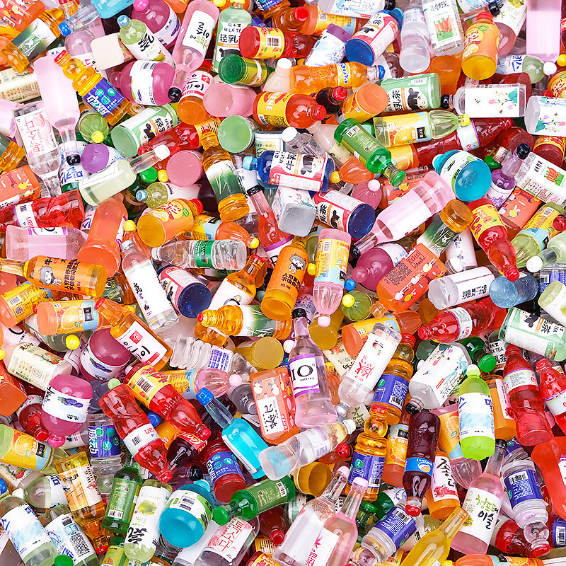 Miniature Food Toys Wholesale DIY Accessories Cream Glue Material Resin Accessories Mixed Wholesale Artificial Bottle Luminous