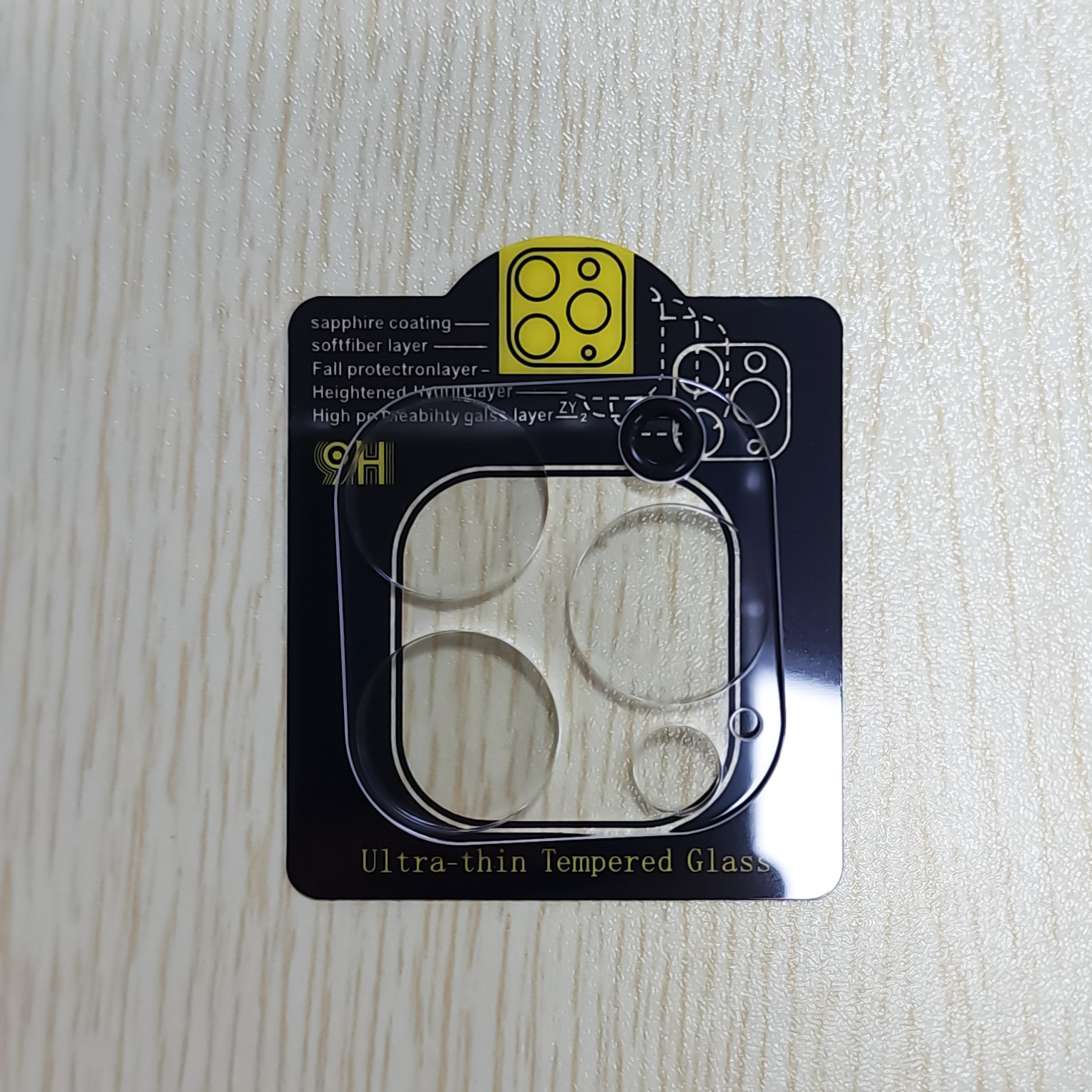 Lens film. Glass black bottom plate