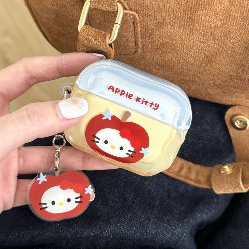 Cabeza de manzana KT Gato para AirPods 4 generación de estuche Bluetooth Airpodspro 3 / 2 auriculares 5