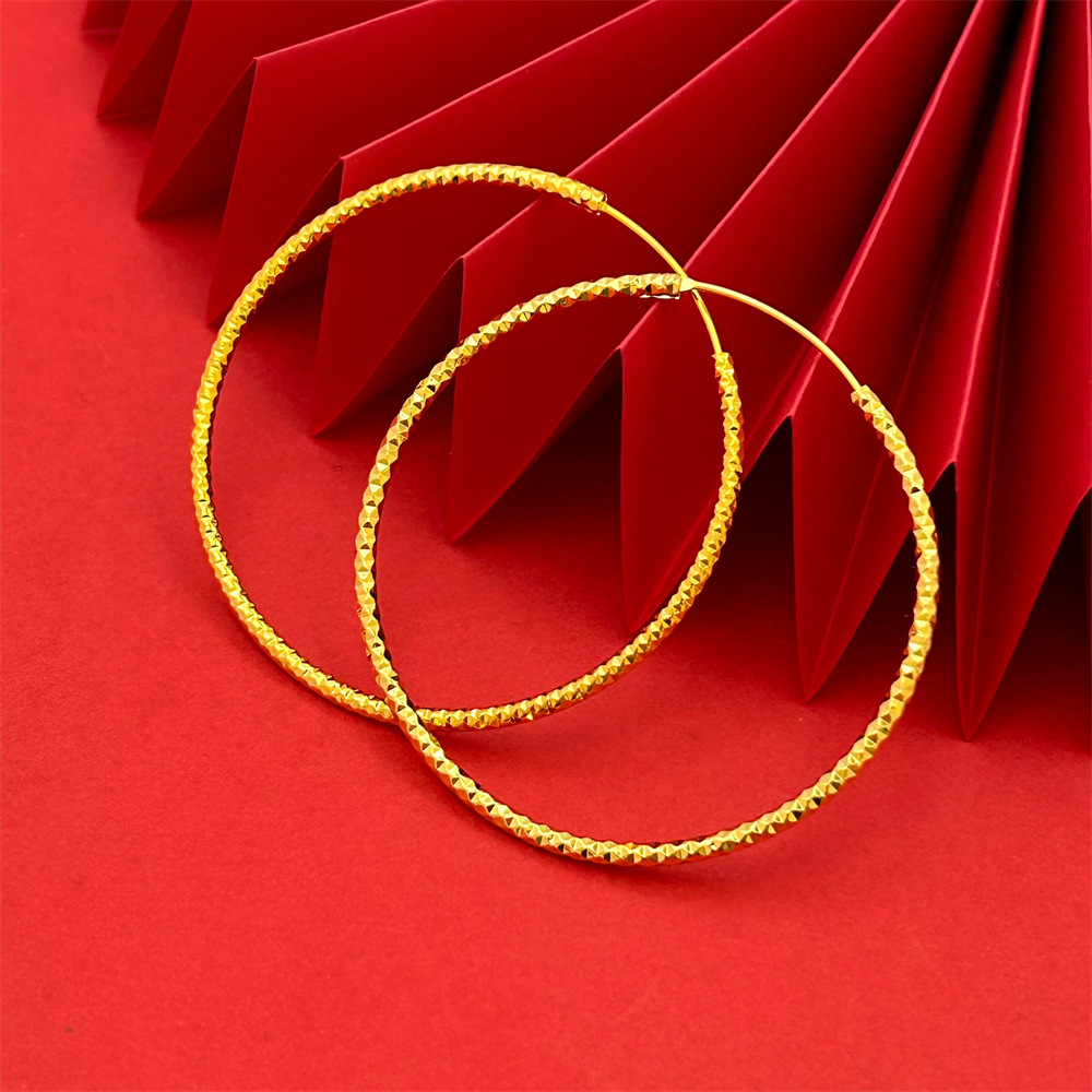 European and American Geometric Ear Ring Women's Simple Cold Style Gymnolus Copper Gold Plated Earrings Earrings Foreign Trade Jewelry