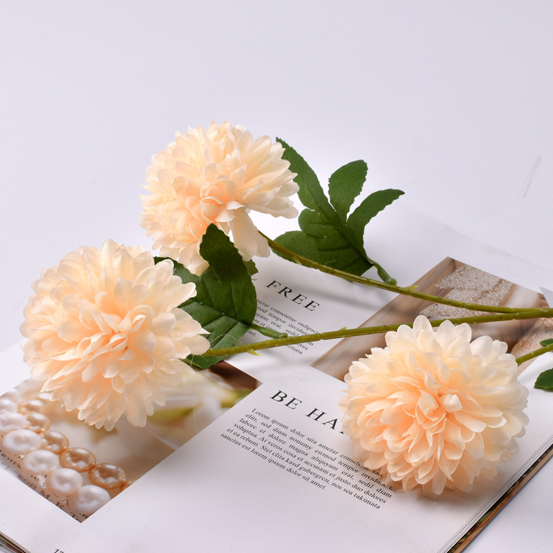 3-head chrysanthemum champagne color