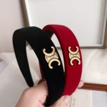 韩国发饰品丝绒头饰发箍女秋冬高级感高颅顶黑色发饰气质发卡头箍