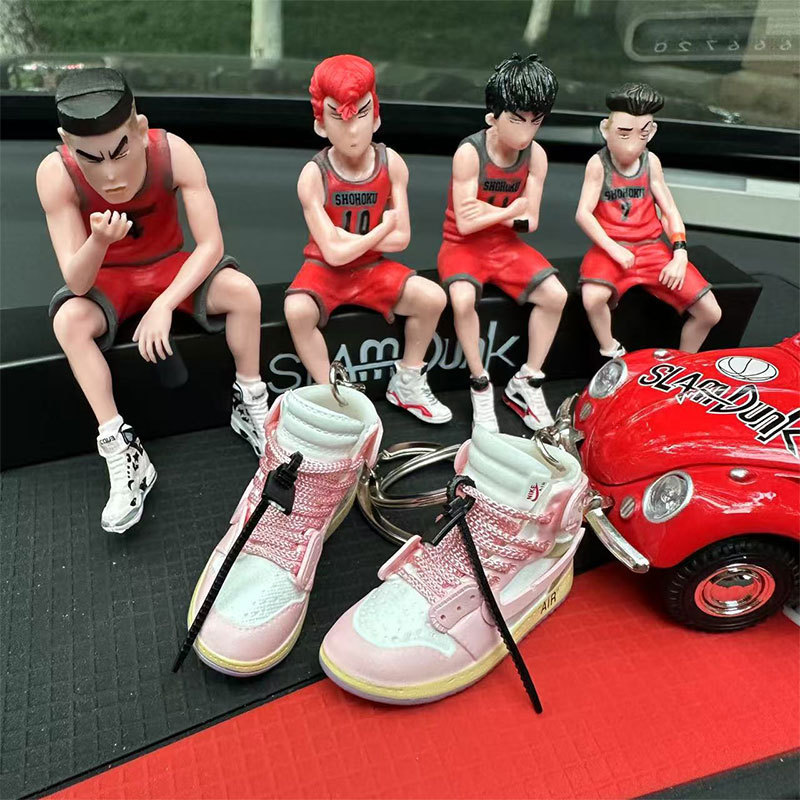 Ow Co-Branded Shoe Mold Keychain Aj Jordan Basketball Shoe Pendant Trendy Toy Series Shoe Mold Pendant Keychain Trinket