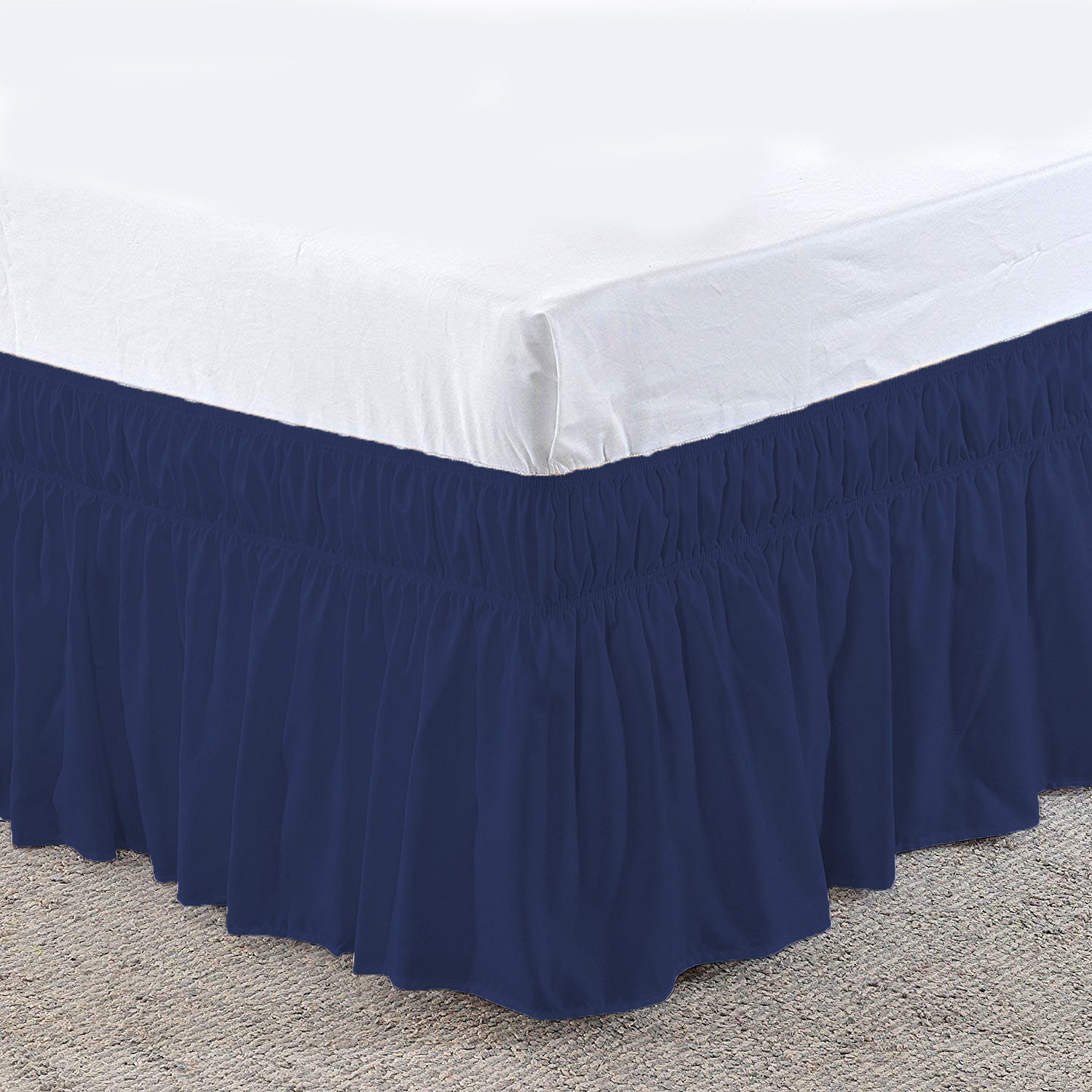 Cross-border elastic corduroy solid color hotel motel single and double bed pleated bedspread bed skirt bedskirt