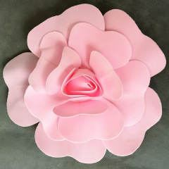 PE 平底泡沫花仿真玫瑰 粘牆假花婚慶布置家居櫥窗背景裝飾平底花