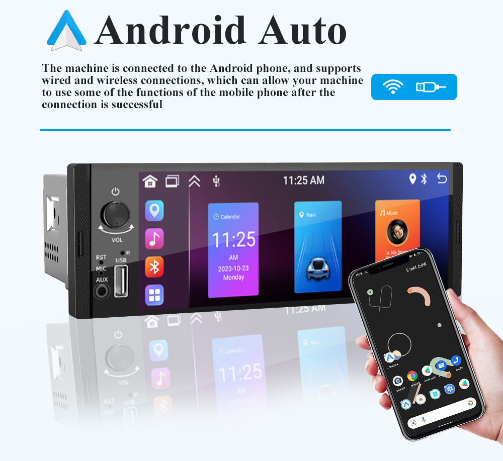 Hot Selling 6.36inch Car Navigator Smart Car Reverse Image Multimedia All-In-One Bluetooth Android Player