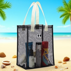 韓国の夏の新型のかわいい目のレジャー旅行の通気性のネットの目のハンドバッグのビーチの水泳の洗面所の収納バッグ