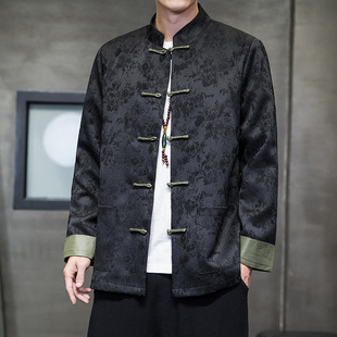 Chinese Style Tang Jacket Men's Vintage Hanfu Spring and Autumn Loose Youth Jacket Trendy New Chinese Top