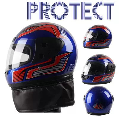 Motorcycle Safety Supplies Full-Face Helmet for Women and Men - blue