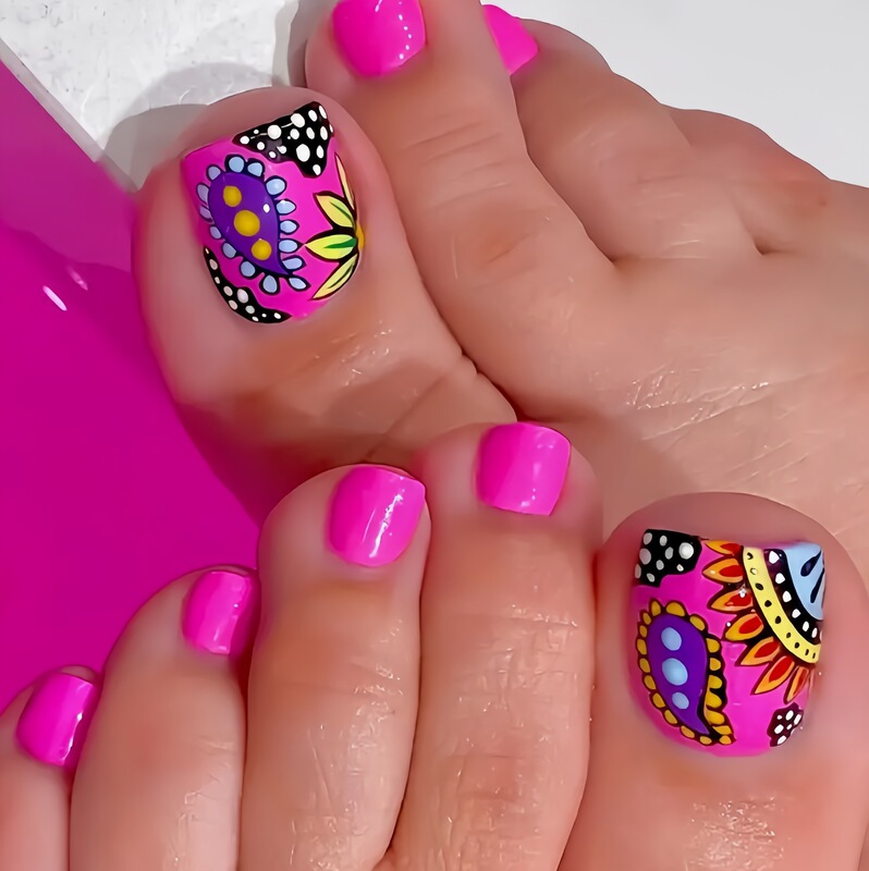European and American Toenail Patches Barbie Pink Square Flower Pattern Toenail Patches Removable 24 Pieces European and American Toenail Patches Barbie Pink Square Flower Pattern Toenail Patches Removable 24 Pieces