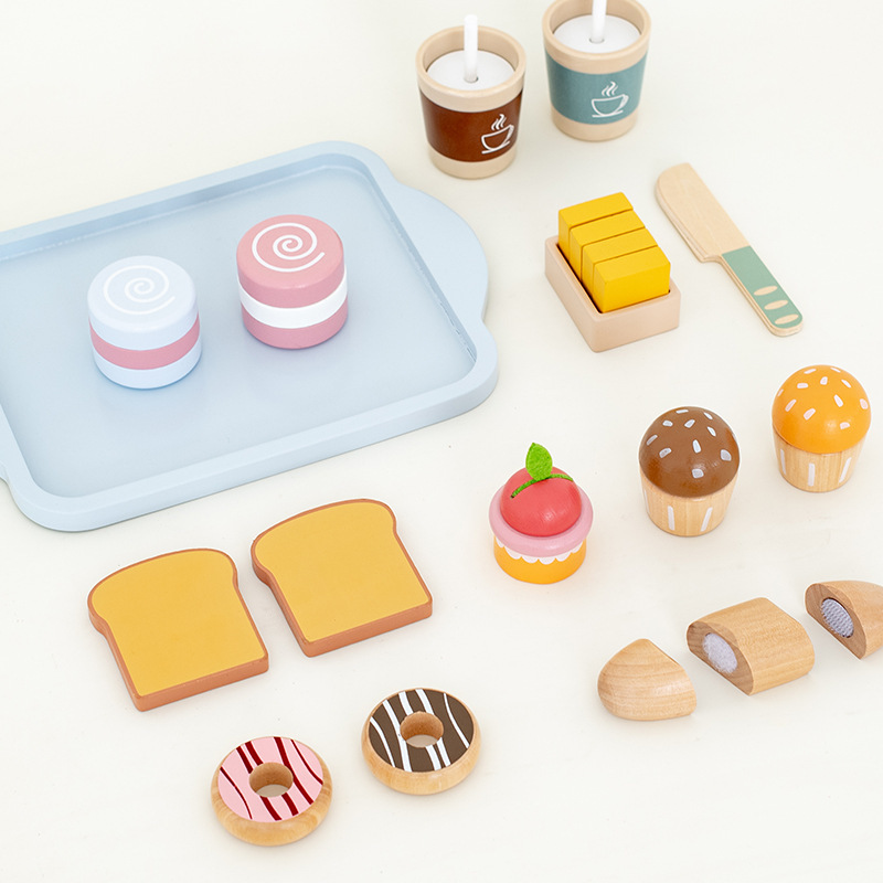Juegos de cocina de juegos de simulación para niños Breakfast Breakfast Milk Juegos de rol para bebés Juguetes de madera transfronterizos image 4