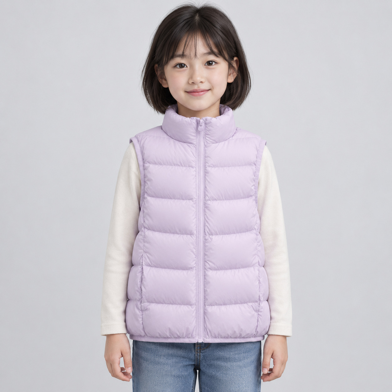 Pinghu Chixin 90 White Duck Down Children's Simple Vest Solid Color Jacket Stand Collar Vest Warm Outerwear Vest