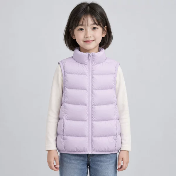 Pinghu Chixin 90 White Duck Down Children's Simple Vest Solid Color Jacket Stand Collar Vest Warm Outerwear Vest