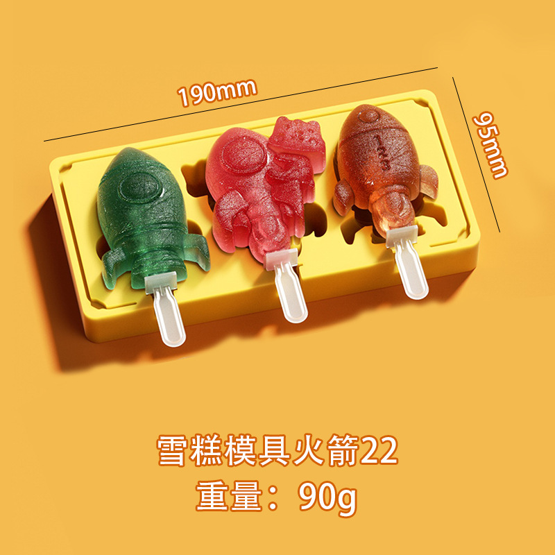 Ranura para tarjeta anti-sesgada de grado alimenticio paleta alfabeto número helado molde de helado de silicona de dibujos animados helado