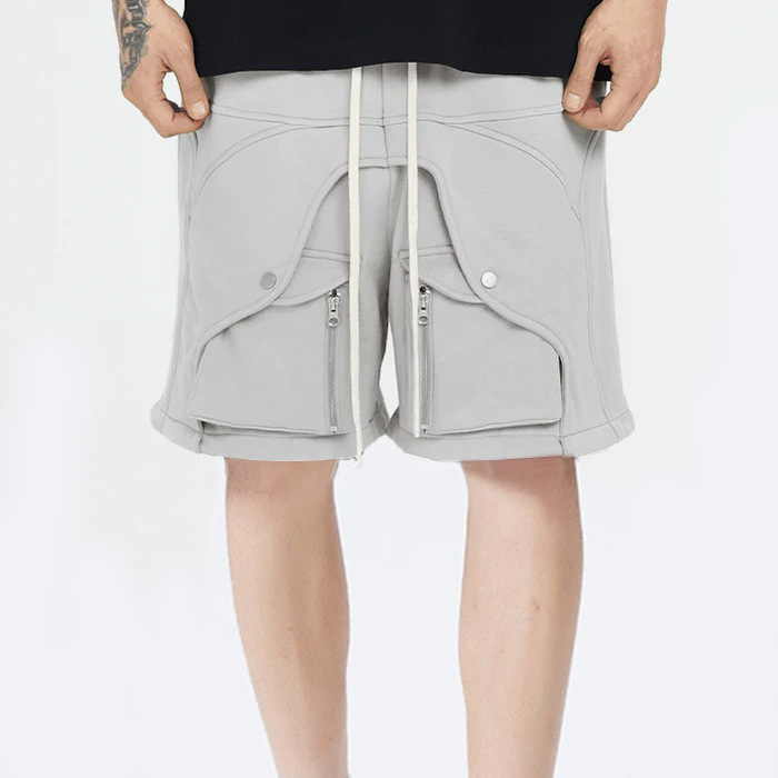 New Casual Men's Summer Loose Trendy Brand Cargo Multi-Pocket Quick-Dry Ice-Feel Shorts Thin Men's Shorts