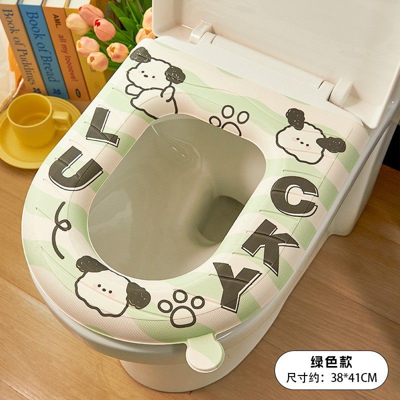 Impermeable asiento de inodoro cojín universal del hogar asiento de inodoro cuatro estaciones universal asiento de inodoro cubierta de cojín Eva Internet popular pegatinas de inodoro