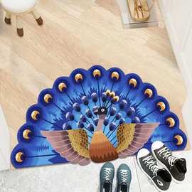 水晶绒异形地垫客厅卧室玄关垫入户蹭脚地垫防滑地毯门垫批发