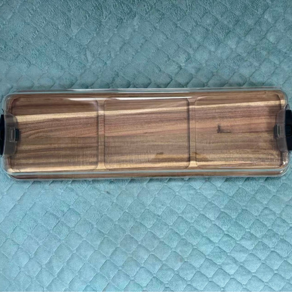 Madera al aire libre con cubierta bandeja de frutas cocinadas bandeja de postres portátil bandeja de bocadillos bandeja de pan de madera sólida bandeja de nueces