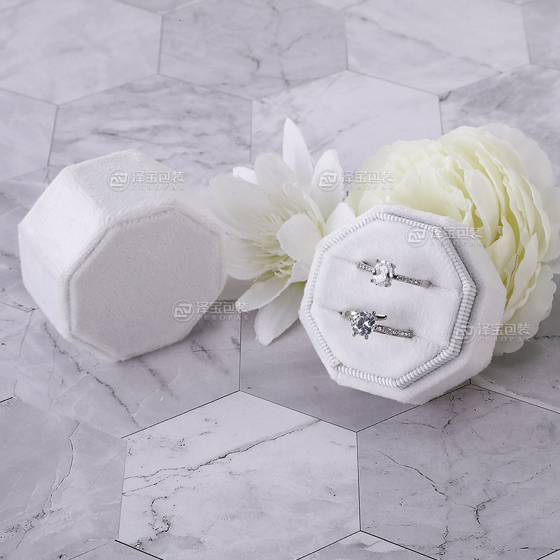 흰색, 싱글 링 박스 [귀걸이 보관 가능]