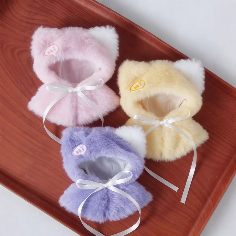 Original Cotton 10cm 15cm Doll Clothes Cape Cloak Star-Shaped Rabbit Fur Cute Photo Prop Halloween Doll