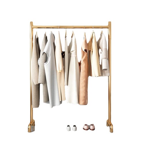 New model factory wholesale simple iron expandable floor standing wardrobe hanger household hanger easy clothes drying rack