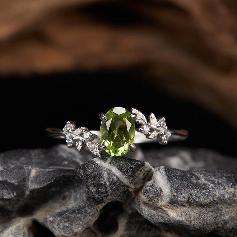 All Seasons Season 925 Sterling Silver Gem Crystal Leaf Open Rings 925 Sterling Silver Rings