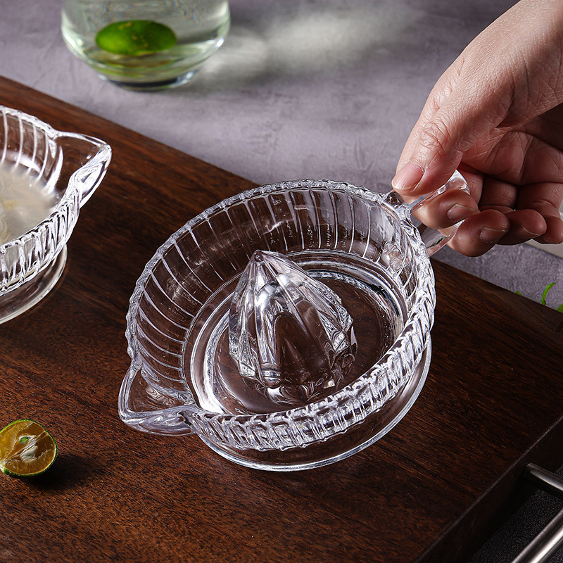 Juegos de limón de vidrio de lujo ligeros jugo de fruta casero jugo de naranja pomelo exprimidor manual