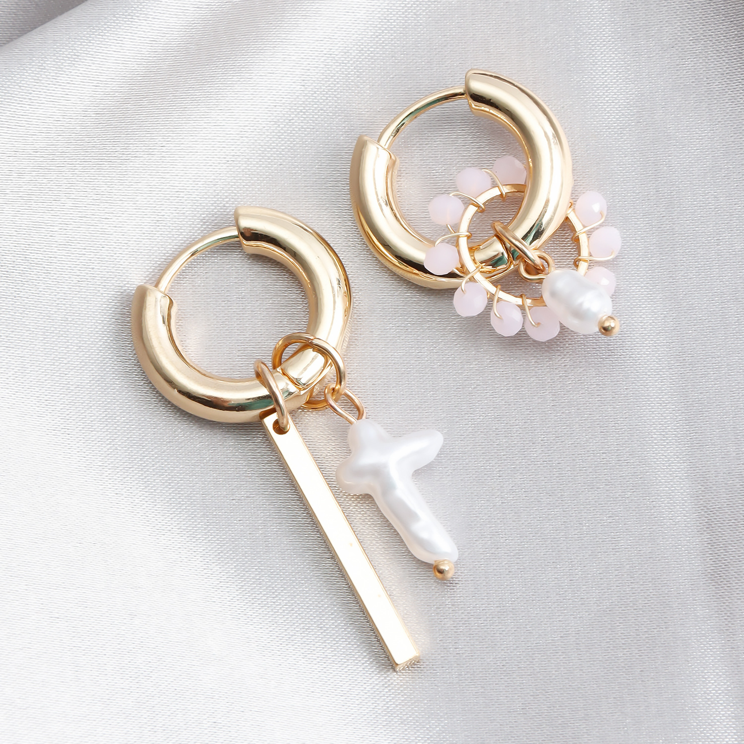 10g Weight Alloy Ear Needle Material Earrings Classification 1 Pair Quantity Holiday, Daily Occasion Alloy Material Geometric, Cross Pattern Women's Gender Plating Design Casual, Simple Style Style 1 Pair Casual Simple Style Geometric Cross Plating Alloy Earrings 2