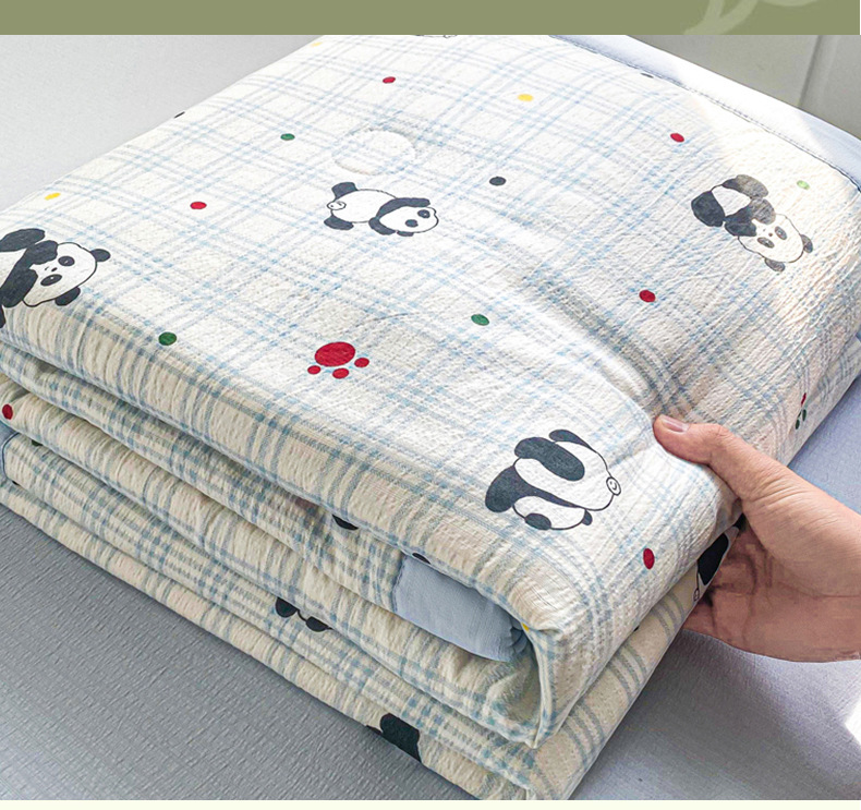 Class A Mother and Baby Grade Double-Layer Gauze Summer Quilt Cotton Quilt Summer Cool Quilt Thin Quilt Air Conditioning Quilt Machine Washable Gift Quilt A