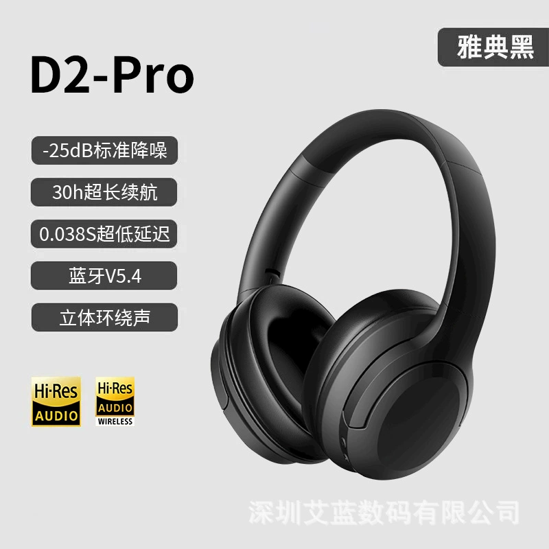 Bluetooth Headset (D2-ANC) ANC, Bluetooth 5.4, Dolby HIFI Stereo, 45H Battery